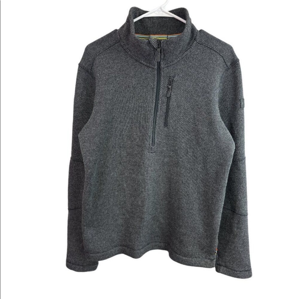 Smartwool Fleece Half Zip Sweater Grey Heritage Trail Men's Sz M Wool Blend
